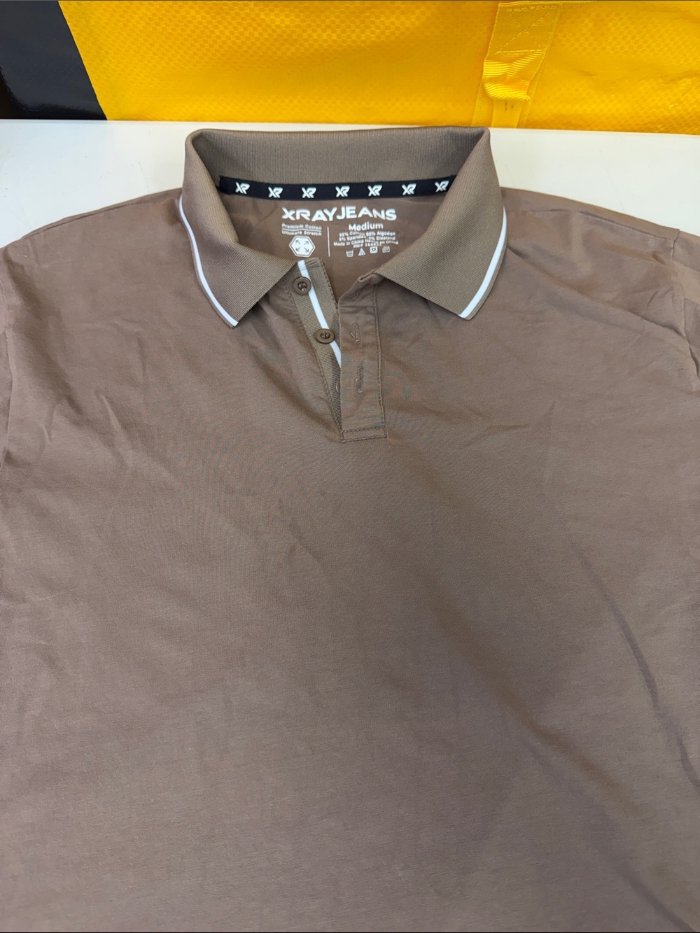 Men’s Brown Polo Shirt with Contrast Collar Xray jeans size medium like new ADI